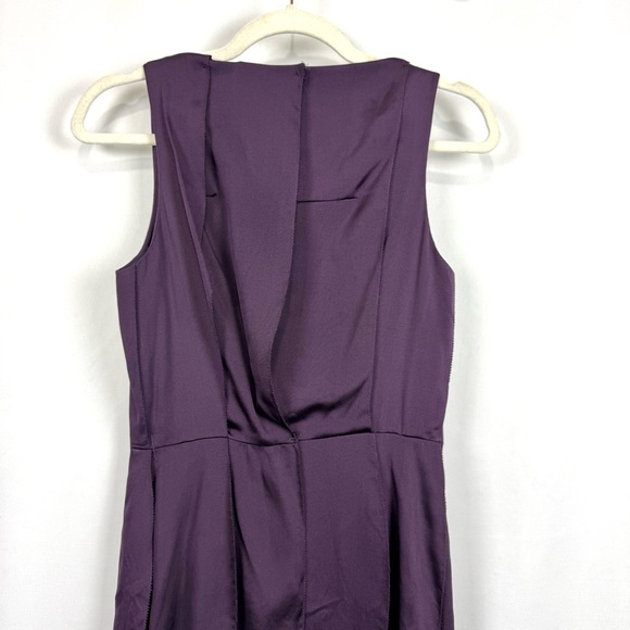 Byron Lars Beauty Mark Purple Silk DropWaist Ruffled Sleeveless Midi Dress Sz 2 - Picture 5 of 12